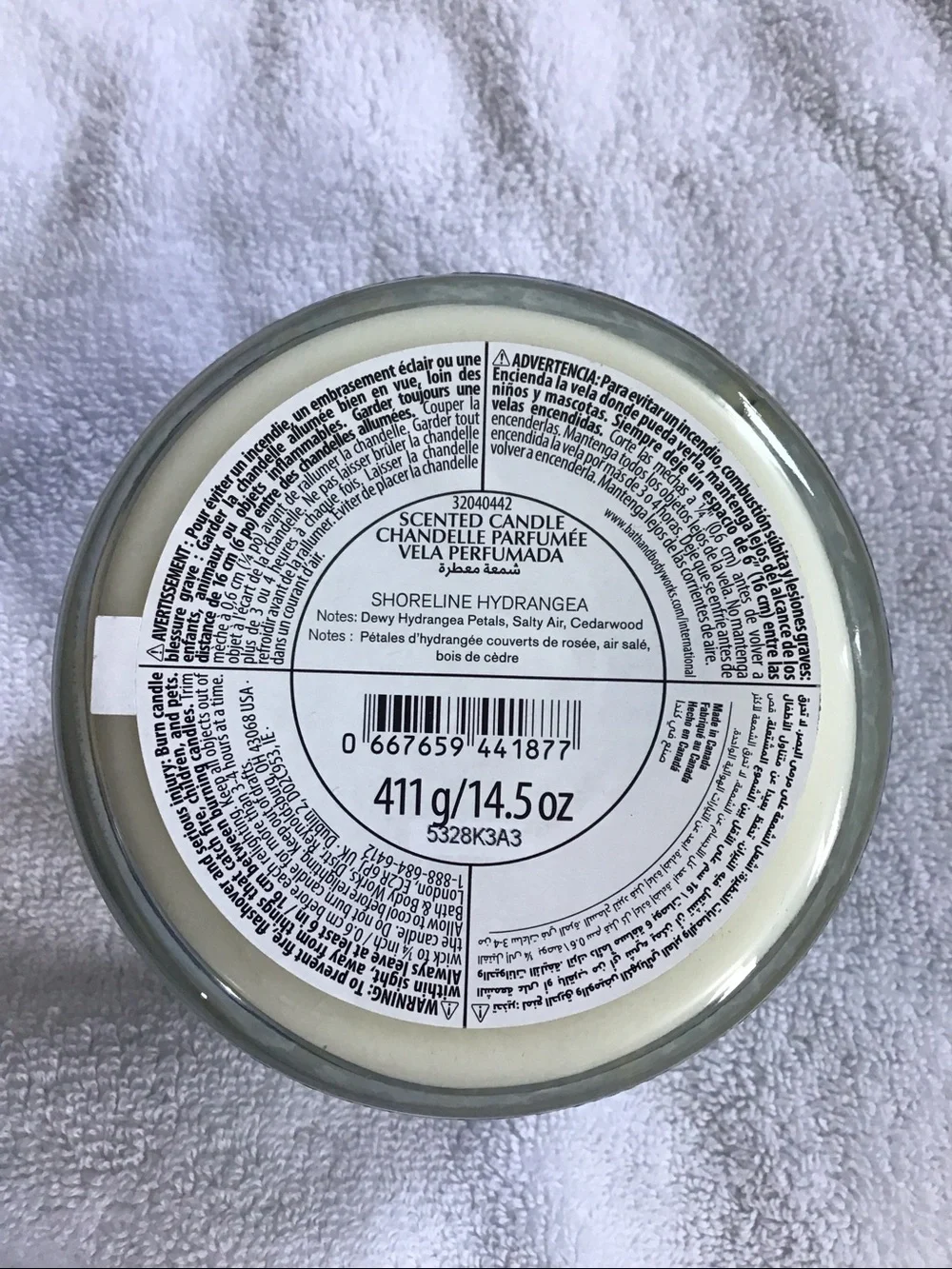 Bath & Body Works 3 wick candle Shoreline Hydrangea - Picture 3 of 3